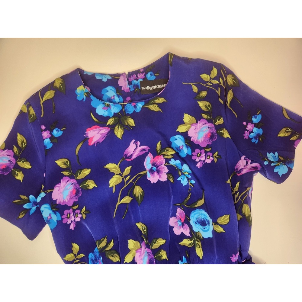 Sag Harbor Floral Print Faux Wrap‎ Dress Womens Size 10